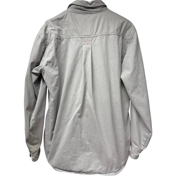 Gioberti Men's Gray Twill Jacket Flannel Fleece Lining Size Large 100% Cotton - Picture 4 of 6